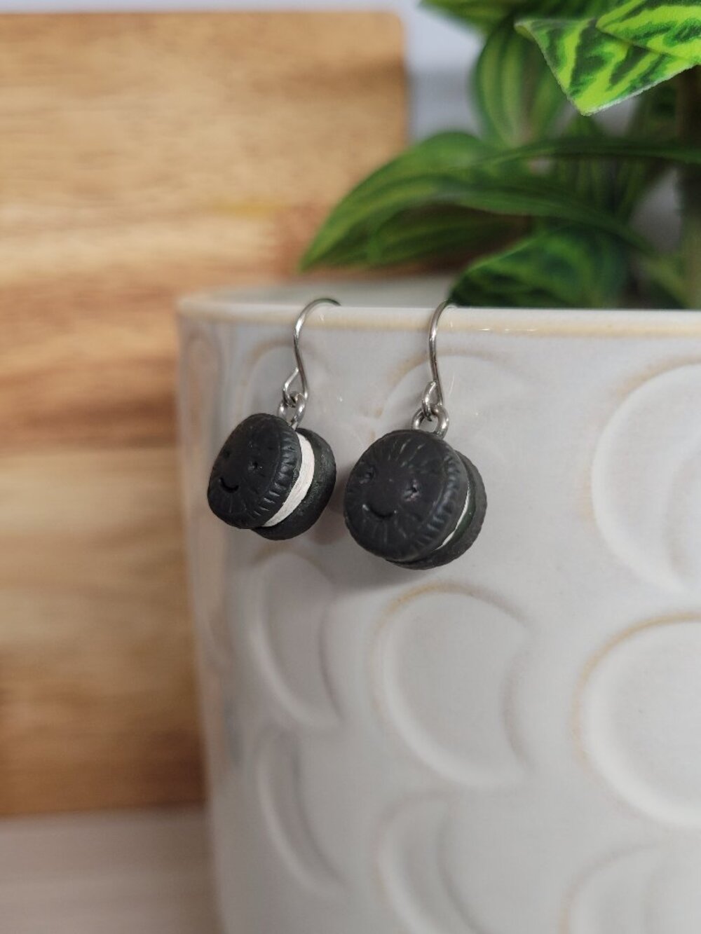 Happy Oreo Cookie Dangle Earrings